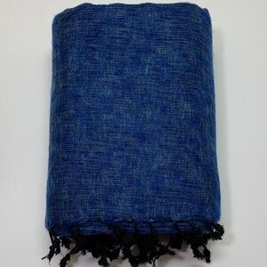 Yak Wool Blue Throw Blanket Made in Nepal